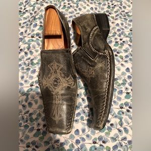 Robert Wayne Mens Western Style Dress Shoes Size 10 Square Toe